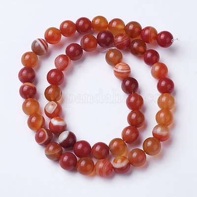 Натуральный сорт полосатый агат / полосатый агат G-E479-02-6mm-1