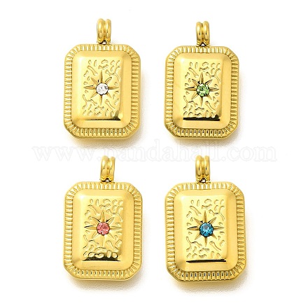 Подвески из нержавеющей стали 304 со стразами STAS-M109-09G-1