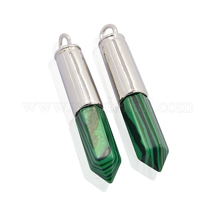 Synthetical Malachite Pointed Pendants G-N0059-06-1