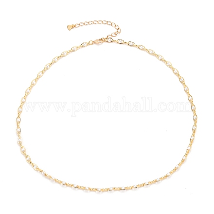 Collares de cadena de eslabones de perlas de vidrio NJEW-JN03203-1