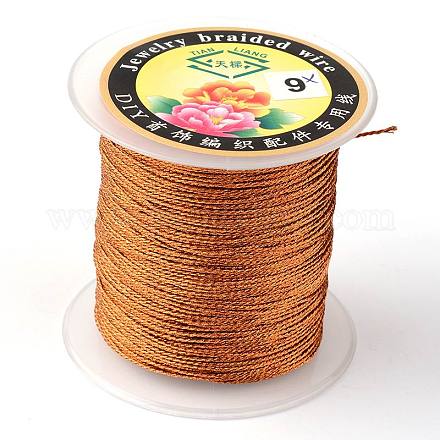 丸いメタリック糸  刺しゅう糸  6プライ  チョコレート  0.6mm  約87.48ヤード（80m）/ロール MCOR-L001-0.6mm-10-1