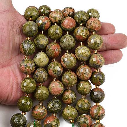 Природные Unakite бисер нитей G-C249-A174-16mm-1