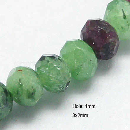 Natürliche Rubin in Zoisit Perlen Stränge G-G220-3x2mm-08-1