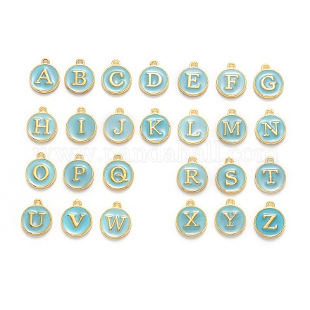 Anfangsbuchstabe a~z Alphabet Emaille Charms ENAM-Q437-02-1