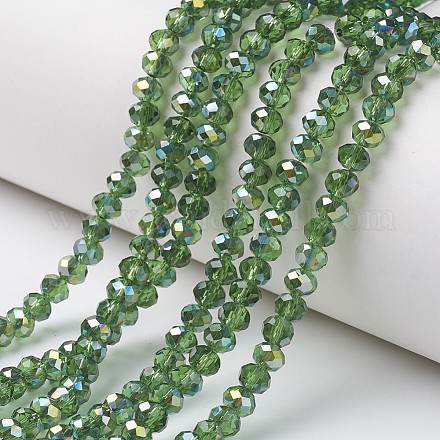 Electroplate Transparent Glass Beads Strands EGLA-A034-T8mm-S10-1