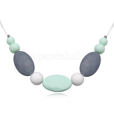 Silikon Perlen Halsketten NJEW-BB29362-1