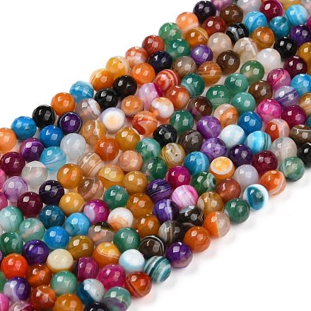 Natural Agate Beads Strands G-H1593-6mm-6-1