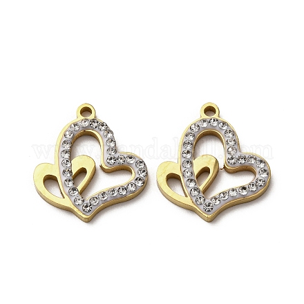 Подвески из нержавеющей стали 304 со стразами из глины STAS-P406-17H-G-1