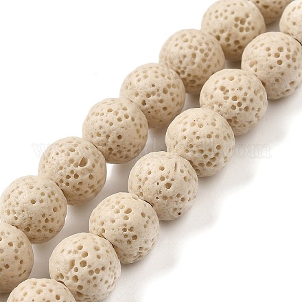 Brins de perles de pierre de lave naturelle G-L435-03-8mm-17-1