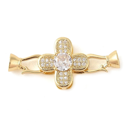 Реечное покрытие латунь микро паве прозрачный кубический цирконий складные застежки KK-S384-14G-1