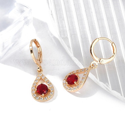 Латунные микропроволочные кубические серьги с цирконием EJEW-K300-04G-1