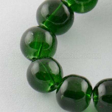 Spray Painted Transparent Glass Beads Strands DGLA-R024-8mm-04-1