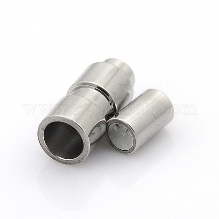 304 Stainless Steel Smooth Surface Magnetic Clasps Fit 4mm Cords STAS-O042-10-1