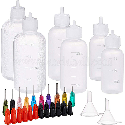 BENECREAT 12Pcs Plastic Glue Bottles(1oz/1.7oz/3.4oz) with 20Pcs Blunt Tip Needle(10 Mixed Size) DIY-BC0011-63-1