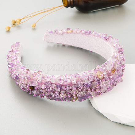 Haarbänder mit barocken natürlichen Edelsteinsplittern PW-WG95665-03-1