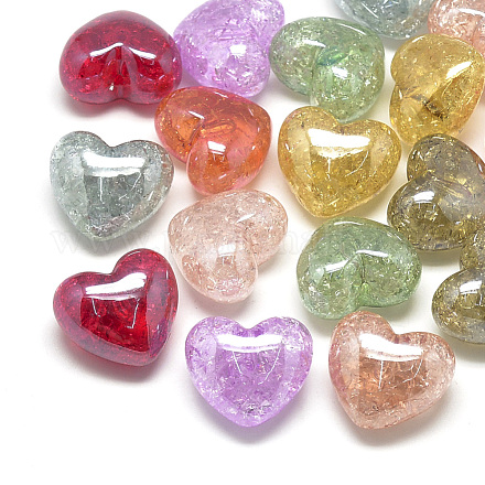 Perles acryliques transparentes de style craquelé MACR-S274-32-1