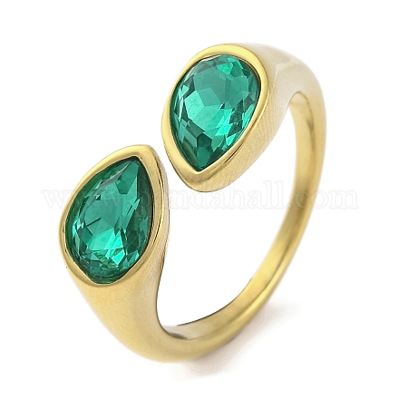 Ионное покрытие (ip) 304 нержавеющая сталь стразы каплевидный браслет открытый для женщин RJEW-N046-04B-G-1