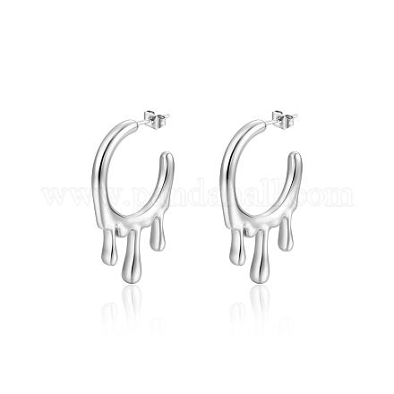Boucles d'oreilles pendantes en forme de larme en acier inoxydable français DL0192-2-1