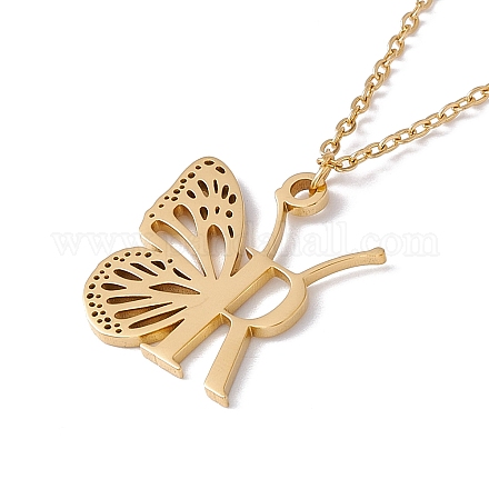 Ожерелье с подвеской в виде бабочки NJEW-C026-01G-R-1