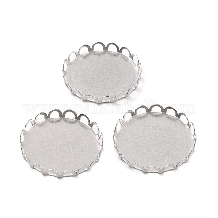 316 Surgical Stainless Steel Cabochon Tray Settings STAS-I187-01J-P-1