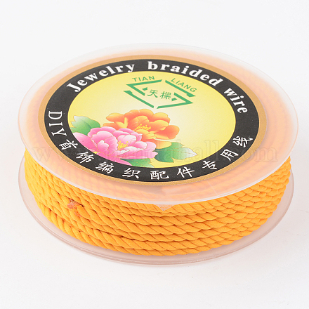 Round Braided Nylon Thread Jewelry Cord NWIR-L004-2.6mm-07-1