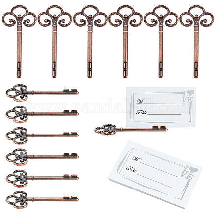 CHGCRAFT 40Pcs Skeleton Key Bottle Opener Place Card Holders Multi Function Vintage Including 20Pcs Paper Card 70x40x0.1mm for Weddings Table Name Cards DJEW-WH0037-73-1