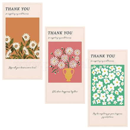 CRASPIRE 90PCS Thank You Stickers Self-adhesive Daisy Flower Stickers 3 Styles Thank You for Your Order Stickers Customer Appreciation Stickers Gift Packing Sealing Stickers DIY-CP0006-71A-1