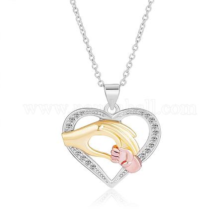 Рука об руку любовь сердце кулон ожерелье милое полое сердце мотаться ожерелье подвески ювелирные изделия подарки для мамы женщины день матери рождество день рождения годовщина JN1100A-1