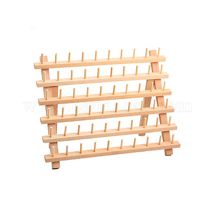 Supporto per filo da ricamo per cucire in legno massiccio a 60 rocchetto PURS-PW0003-153B-1