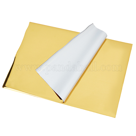 Superfindings 50 feuilles goldenrod a4 papier d'estampage à chaud 29x18.5cm rectangle papier de transfert métallique feuilles de dorure à chaud pour carte en cuir bricolage décoration plastique DIY-WH0193-03A-1