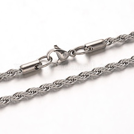 304 из нержавеющей стальной трос цепи ожерелья NJEW-M124-09P-1