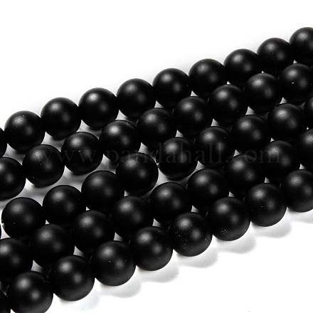 Natürliche schwarze Achat Perlen Stränge X-G-D543-10mm-1