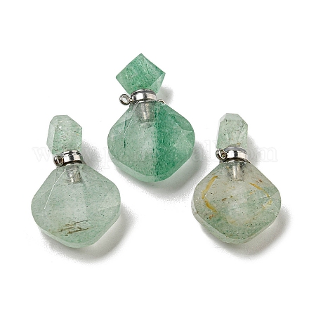 Colgantes de botellas de perfume de cuarzo fresa natural rombo G-H241-01F-P-1