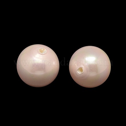 Half Drilled Round Shell Pearl Beads BSHE-M002-14mm-22-1