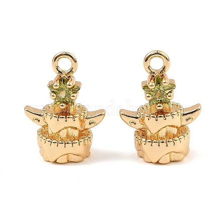 Латунные микро проложить кубического циркония подвески KK-C155-17G-04-1