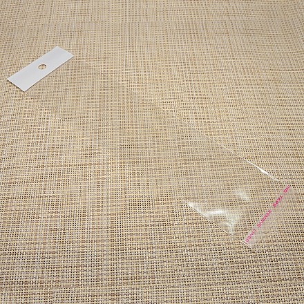 Transparentes Rechteck Selbst Cellophan-Beutel für Halskette Grafikkarten X-OPC-M001-01-1