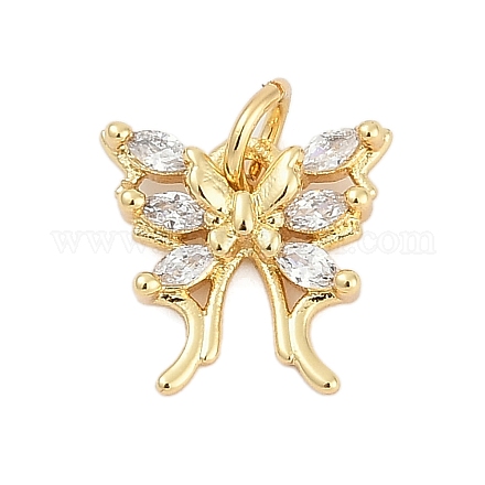 Латунные микропаве прозрачные кубические циркониевые подвески KK-G522-09G-1