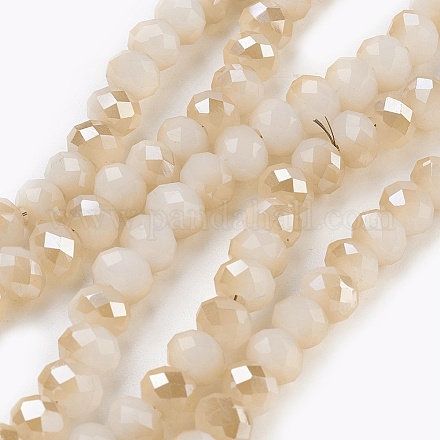 Chapelets de perles en verre électroplaqué X-GLAA-K027-HR-C06-1