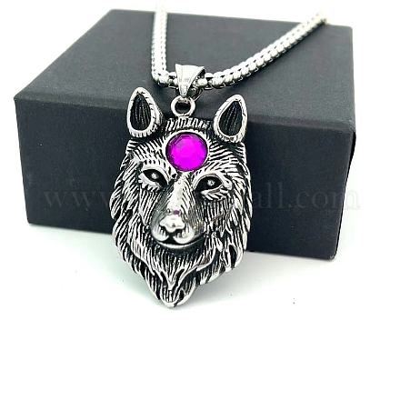 Винтажные ожерелья из нержавеющей стали с подвеской в виде волка для мужчин AD3980-1