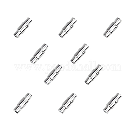 UNICRAFTALE 5PCS Stainless Steel Magnetic Screw Clasps Column Magnetic Closure Magnet Buckle Tube Leather Cord End Caps with Locking Mechanism for Bracelet Jewelry Making 18x4.5mm Hole 2mm STAS-UN0002-31P-1