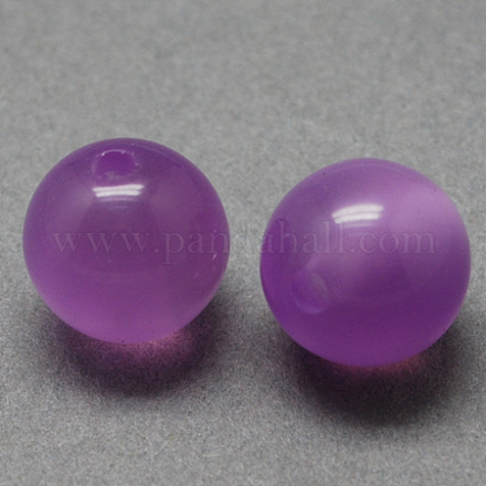 Round Imitation Cat Eye Resin Beads RESI-R157-12mm-02-1