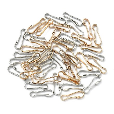 100Pcs 2 Colors Iron Keychain Clasp Findings IFIN-YW0003-38B-1