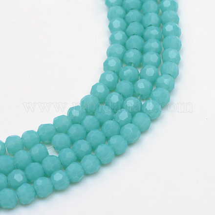 Opaque Solid Glass Bead Strands GLAA-R166-6mm-02I-1