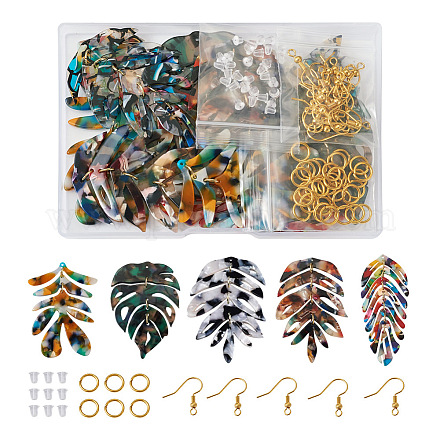 Biyun fai da te monstera foglia ciondola i kit per la creazione di orecchini DIY-BY0001-38-1