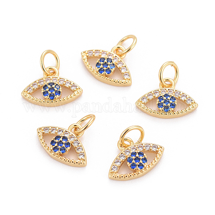 Brass Micro Pave Cubic Zirconia Charms ZIRC-L070-46G-1