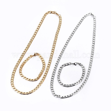 304 bordillos de acero inoxidable conjuntos cadenas de joya SJEW-E328-07-1