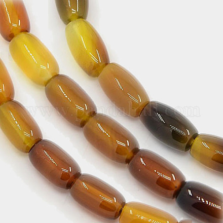 Natural Striped Agate/Banded Agate Beads Strands G-L018-01-1