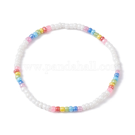Bracelets extensibles en perles de verre BJEW-JB09975-02-1