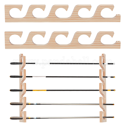 5-уровневые настенные бамбуковые подставки для удочек ODIS-WH0025-256-1