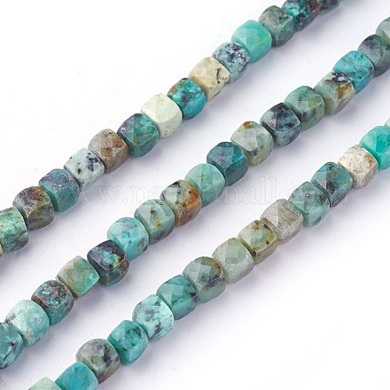 Brins de perles turquoises africaines naturelles (jaspe) G-F619-33-1